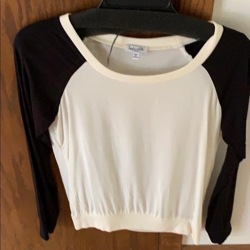 Splendid color block rayon crew neck